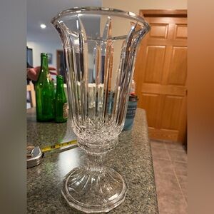 Clear Crystal Glass Urn Vase -